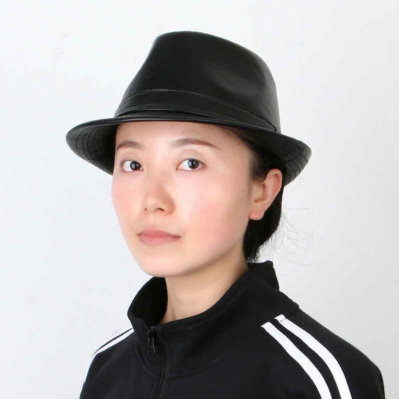 Retro Faux Leather Mens Fedora Trilby Hat Gentleman Winter Church Panama Cap