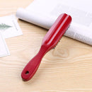 Wood Handle Hair Brush Hard Boar Bristle Hairdressing Beard Comb (Red) A