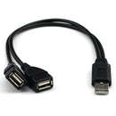 1-to-2 USB 2.0 Y Splitter Cable USB 2.0 Type A Male to 2 USB A Female Converter