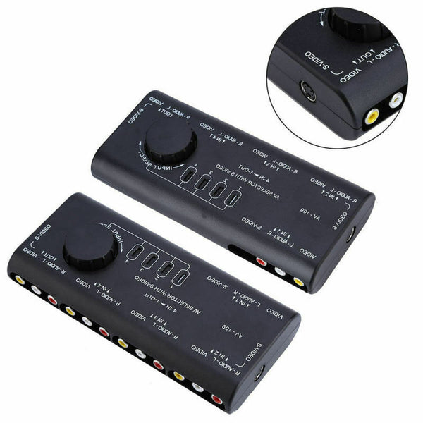 4 in 1 AV Audio S-Video Signal Switcher Splitter Selector Out RCA Switch B RAE