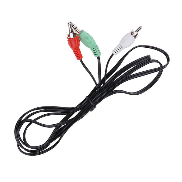 3.5mm Stereo Male Plug to 2 Male RCA Adapter Audio Y Splitter Cable 130cm