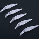 5Pcs Unpainted Fishing Lure Blank Minnow Bait Plastic Bionic Hard Bait