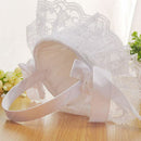 Romantic Wedding Flower Basket Lace Bow Bride Flower Girl Basket Small Size C9G5