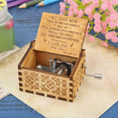 Retro Wood Hand Cranked Music Box Carved Kid Child Birthday Gift Home Decor A