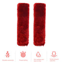 2pcs Car Seat Belt Cover Fluffy Safety Belt Shoulder Protector (Wine Red)