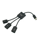3in1 Type-C 3.1 HUB USB-C Male to USB 2.0 Female OTG Cable Adapter