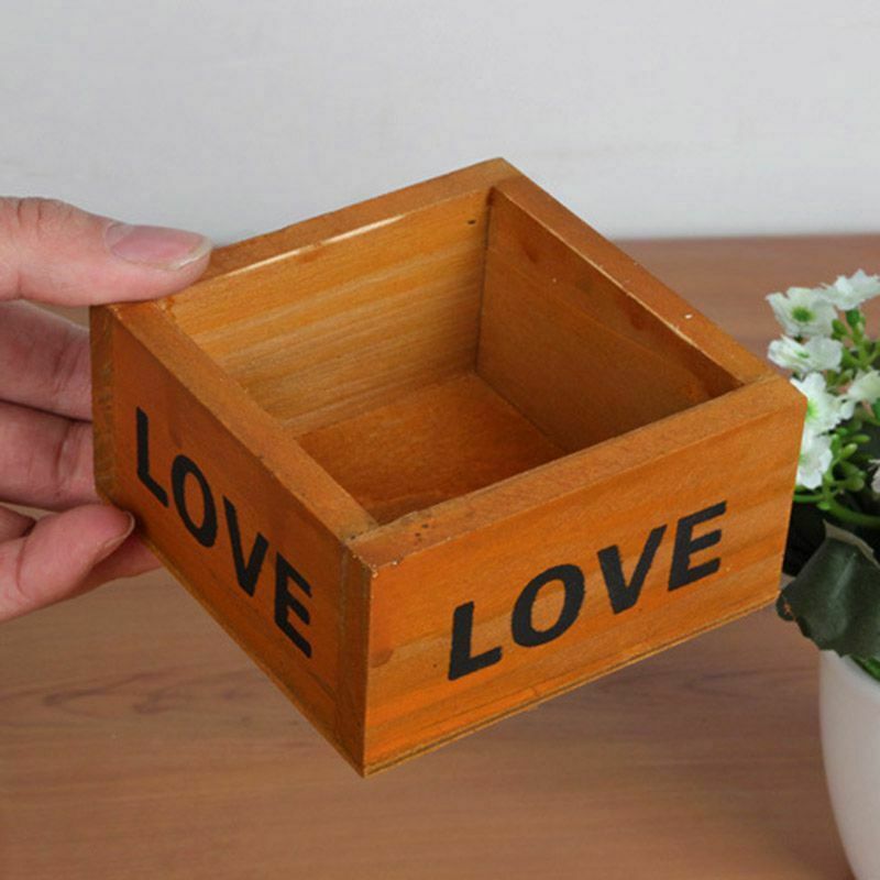 Square Wooden Succulent Plant Flower Bed Pot Box Garden Planter Home Storag