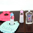 1:12Dolls House Miniatures Baby Bottles Shampoo Bib Set Nursery Accessory Gift3C