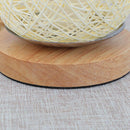 Wood Rattan Twine Ball Lights Table Lamp Room Home Art Decor Desk Light
