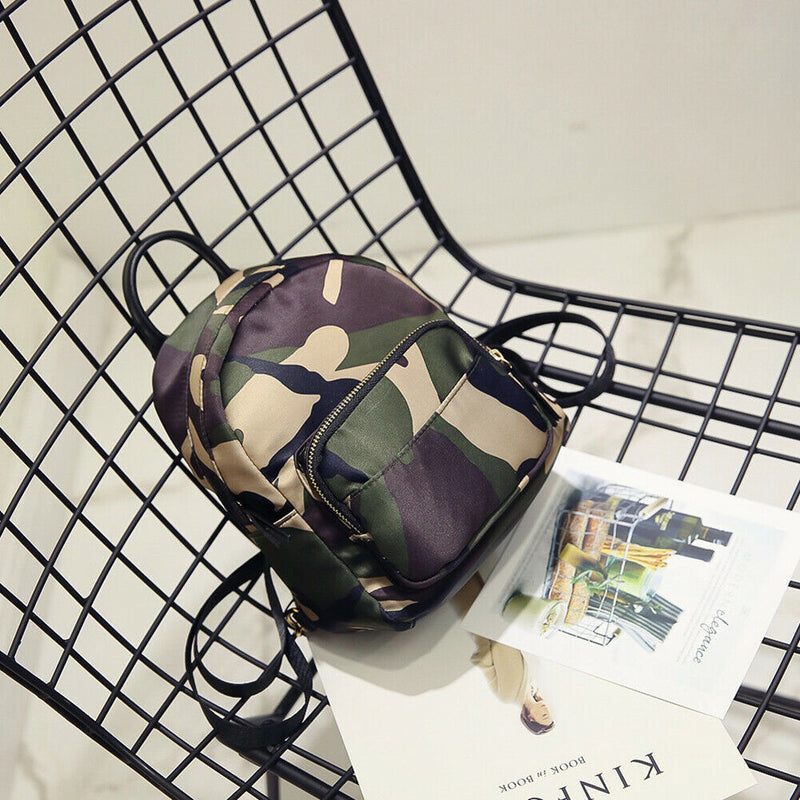 Spring Fashion Women Multifunction Nylon Backpack Shoulder Bag(Camouflage)