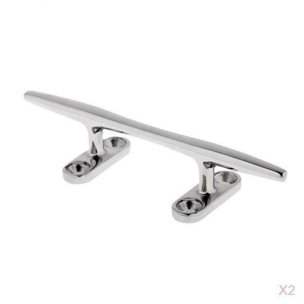 2PACKS 316 Stainless Steel Deck Dock Sleek Line Rope Cleat 5" for Boat/Yacht