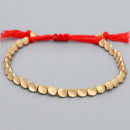 3Pcs/Set Handmade Red Braided Rope Christmas Bracelet Copper Bead Lucky Bangle