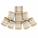 9 Packs Hessian Burlap Ribbon Rolls with White Lace Natural Burlap Wreath f P2A4