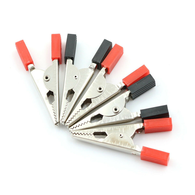 5Pcs 50mm Plastic Durable Handle Test Probe Metal Alligator Clips  JR