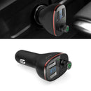 B300 3 4A Bluetooth 4.2 Handsfree Calling FM Transmitter USB Car Charger Black