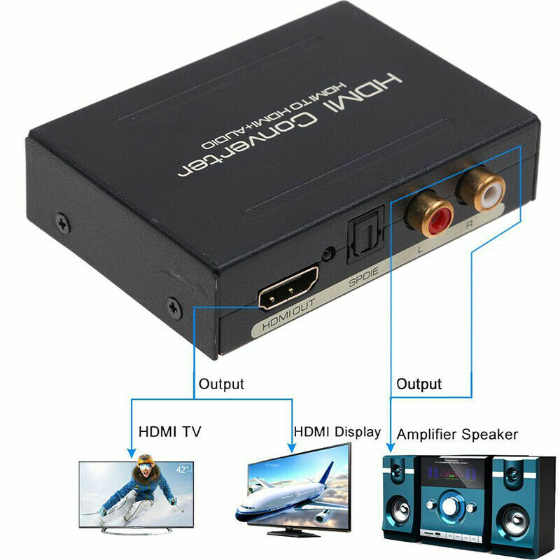 1080P Audio Extractor Converter Splitter HDMI To HDMI & Optical SPDIF + RCA  Bj