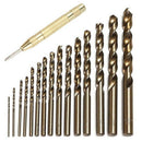1X(15Pcs Metric M35 Cobalt Steel Drill Set Heat-Resistant Thread Drill Bit