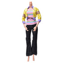 3 Pcs/set Fashion Handmade Yellow Coat Black Pant Rainbow Vest for s  YFB ES