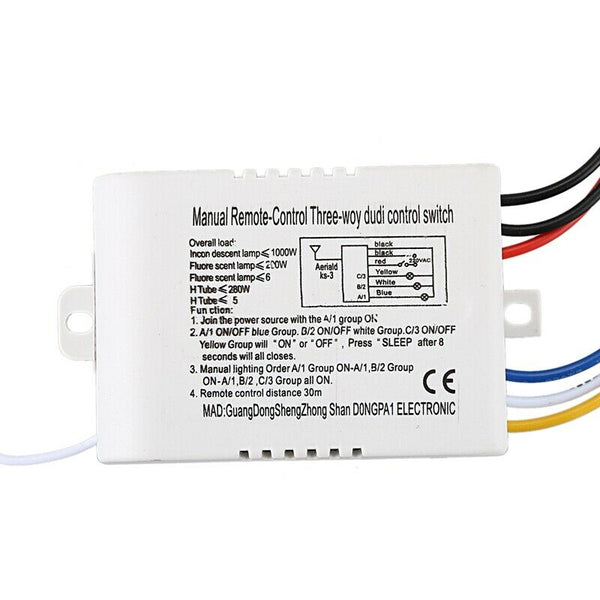 220V 3 Channels Way Digital Wireless Light Lamp Home Wall Corridor Switch S Y4S4