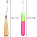 6 Pcs Latch Crochet Needle Hooks, Hair Extension Needle for Micro-Braids Dr