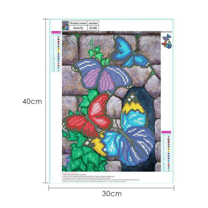 5D DIY Diamond Painting Colorful Butterflies Cross Stitch Embroidery Mosaic