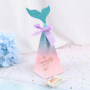 10pcs Mermaid Candy Boxes Colorful Mermaid Tail Bow Knot Box Wedding Gift 3C