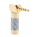 2 Pack Premium 2.5mm L-shaped Right Angle 4 Pole Male Plug Conductor Connector,