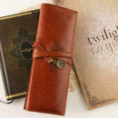 Korean Style Makeup Cosmetic Retro PU Leather Pen Pouch Pencil Bag T7P7. A1 B6K0