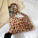 Animal Pattern Shoulder Underarm Bag Women Plush Top-handle Handbag (2)