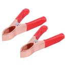 2Red+2Black 30A 72mm Copper Coated Car Battery Test Clips Alligator Clamps A