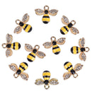 10Pcs/Set Enamel Crystal Honeybee Charms Pendant Jewelry DIY Making Craft G BX