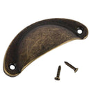 12Pcs Door Drawer Cabinet Iron Shell Cup Semicircle Handle Pull Knob With S