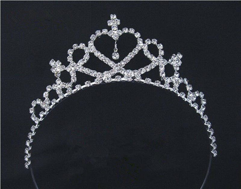 Crystal Rhinestone Kid Girl Tiara Hair Band Bridal Princess Prom Crown Headband