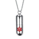 Pill Shape Container Alert Identification Pendant Necklace Chain 22"SEAU