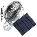 Usb Iron Fan 6Inch Cooling Ventilation Fan+3.5W Solar Panel Charger Powered