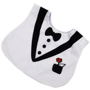 White Cute Tuxedo Toddler Baby Bib Feeding