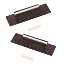 2x Rosewood Bridge Bone Saddle Nut Replacement For 3 String Cigar Box Guitar