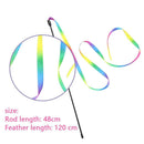 Creative Rainbow Cloth Stripe Tease Cats Rod Teaser Playing Pet Cat Toys Sale.