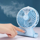 Hot Water Mist Fan for Summer Usb Rechargeable Humidifier Fan with Lithium