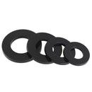 600Pcs Black Nylon Rubber Flat Washer Assortment Kit for M2 M2.5 M3 M4 M5 M