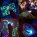 3x Invisible Ink Pens UV Light Black Light Magic Highlighter Pen for Drawing