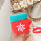 Santa Claus Gloves Silicone Case Earbuds Scratch-resistant Container for AirPods
