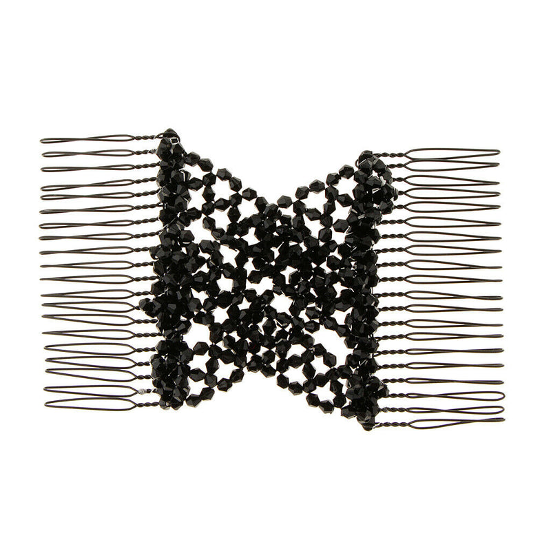 Magic Hair Combs Black Beads Double Hair Clips Stretchy Hair Accessories