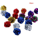 Cat  Mylar Balls Colorful Ring Paper Shiny Crinkly Balls Sound Toys(24pcs)