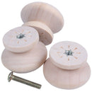 10pcs 35mm Natural Wood Wooden Drawer Wardrobe Door Cabinet Knob Pull With  P6G5