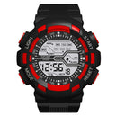 Waterproof Digital Watch Unisex TPU Strap Electronics Wristwatch (Red) A