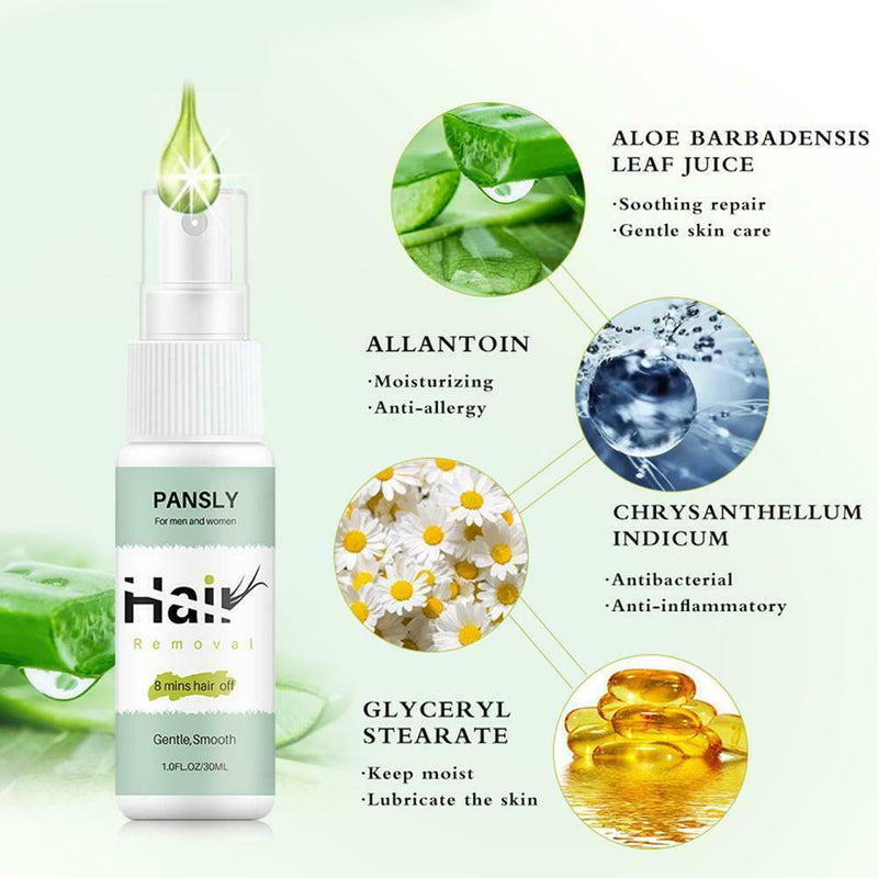 Herbal Hair Removal Spray Painless Underarm Leg Public Hair Body Facial Hai 30ML