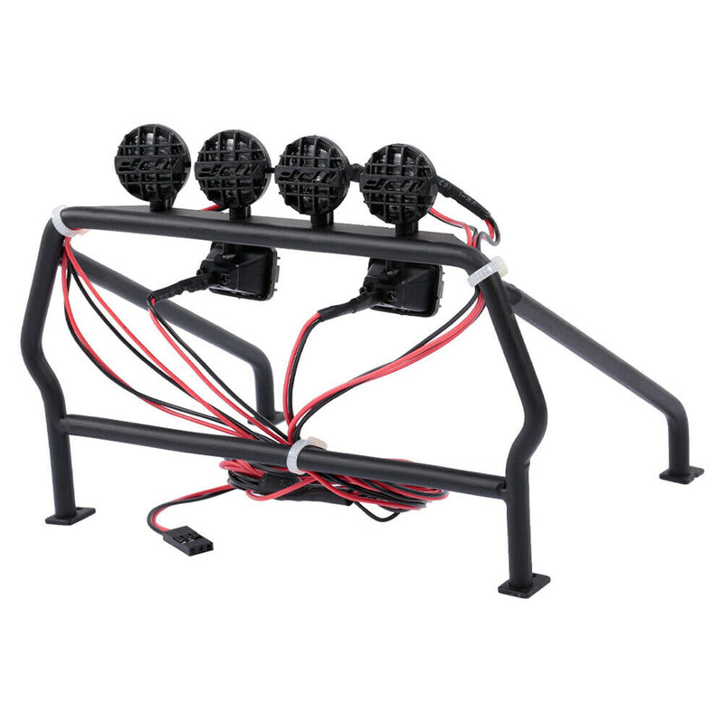 Metal Roll Cage Bucket with 6 LED Lights for 1/10 RC Rock Track Car Axial