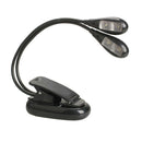 Super Dual Arm 4 LED Flexible Book Light Clip-on Music Stand Computer Lamp