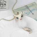 Women Sweater Necklace Diamond Long Chain Owl Fox
